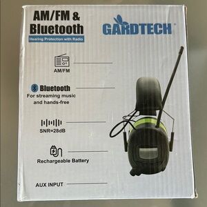 GARDTECH AM/FM Bluetooth Hearing Protection Headset - Black & Lime NEW